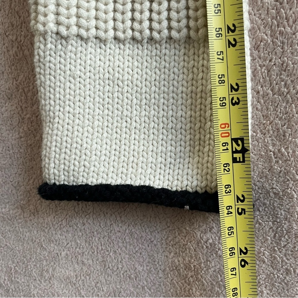 Rag & Bone Chunky Knit Greer Pullover Sweater Women’s M Ivory/Black Stripe Crew - Picture 13 of 13